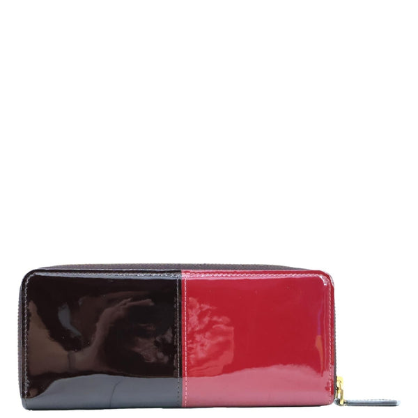 LOUIS VUITTON Portefeuille Miroir Patent Leather Long Wallet Magenta