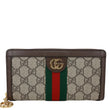 GUCCI Ophidia GG Supreme Canvas Zip Around Wallet Beige 523154