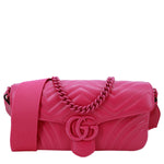 GUCCI GG Marmont Small Leather Shoulder Bag Pink 734814