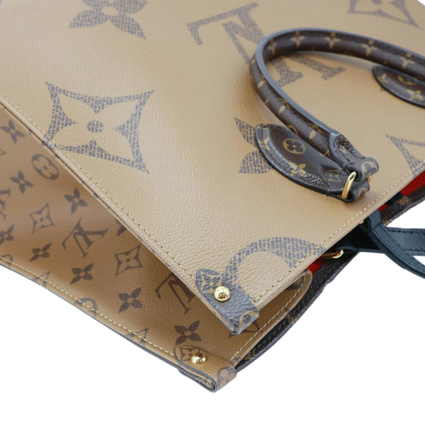LOUIS VUITTON Onthego MM Reverse Monogram Giant Canvas Tote Bag Brown