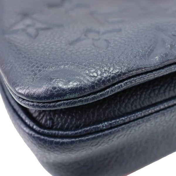 LOUIS VUITTON Metis Pochette Empreinte Leather Crossbody Bag Navy Blue