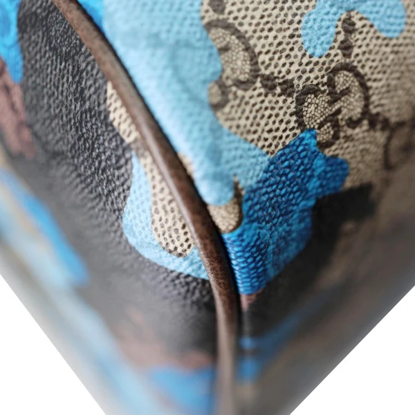 GUCCI Large Marbled GG Canvas Duffle Bag Blue 834458