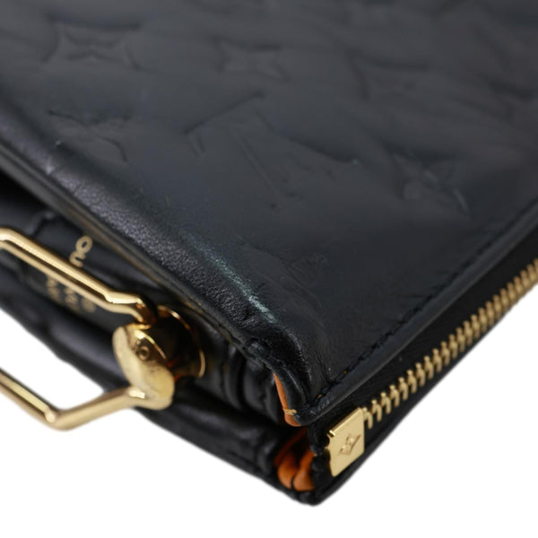 LOUIS VUITTON Coussin MM Monogram Embossed Leather Shoulder Bag Black