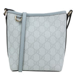GUCCI GG Emblem GG Supreme Canvas Bucket Bag Light Blue 847090