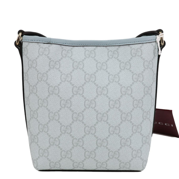 GUCCI GG Emblem GG Supreme Canvas Bucket Bag Light Blue 847090
