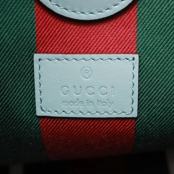 GUCCI GG Emblem GG Supreme Canvas Bucket Bag Light Blue 847090