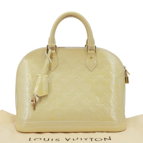 LOUIS VUITTON Alma PM Monogram Vernis Satchel Bag Yellow