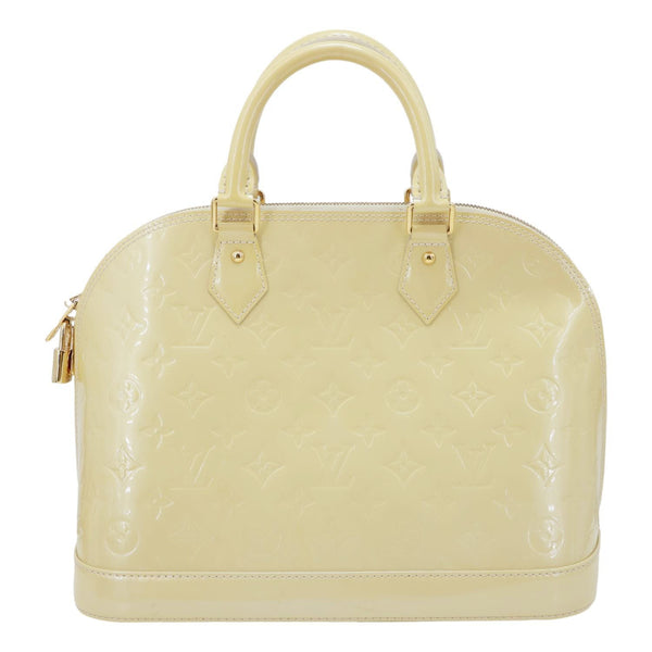 LOUIS VUITTON Alma PM Monogram Vernis Satchel Bag Yellow