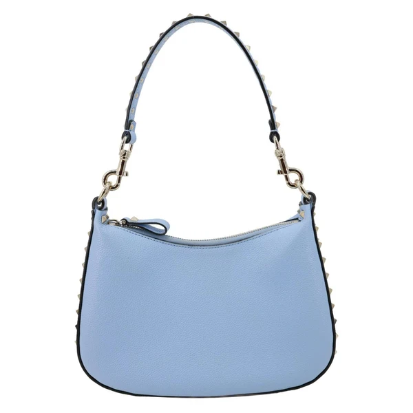 VALENTINO Garavani Rockstud Leather Hobo Bag Blue