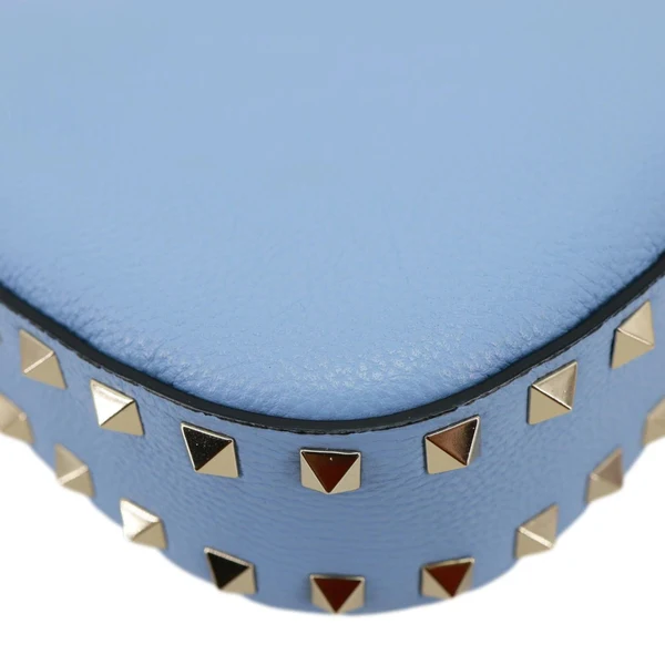 VALENTINO Garavani Rockstud Leather Hobo Bag Blue