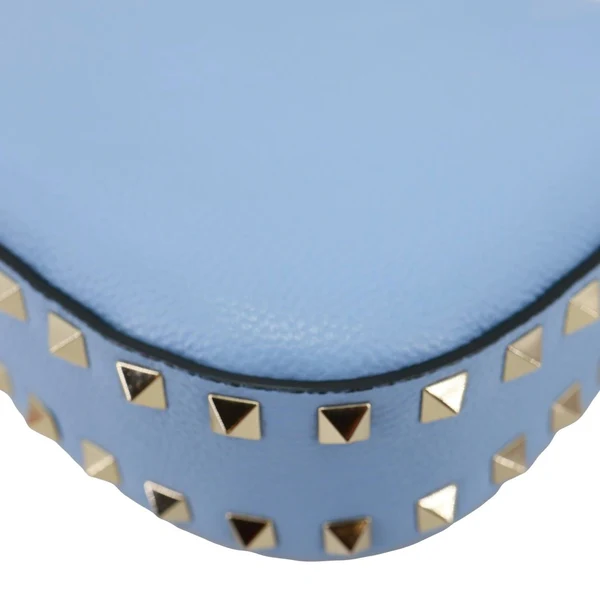 VALENTINO Garavani Rockstud Leather Hobo Bag Blue