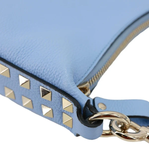 VALENTINO Garavani Rockstud Leather Hobo Bag Blue