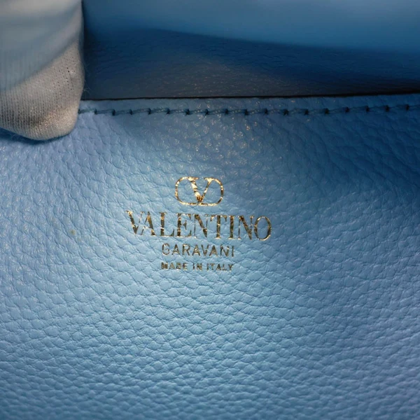 VALENTINO Garavani Rockstud Leather Hobo Bag Blue