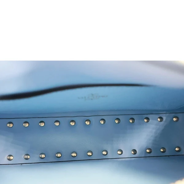 VALENTINO Garavani Rockstud Leather Hobo Bag Blue
