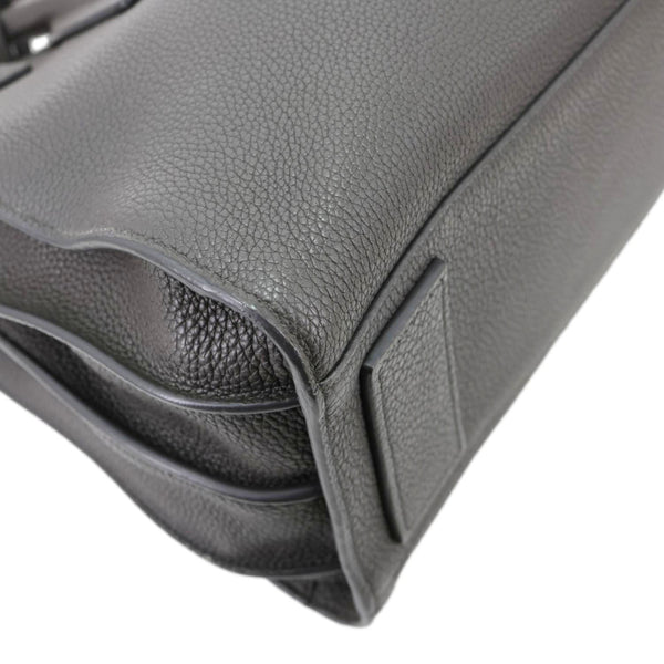 YVES SAINT LAURENT Sac De Jour Grained Calfskin Leather Tote Bag Grey