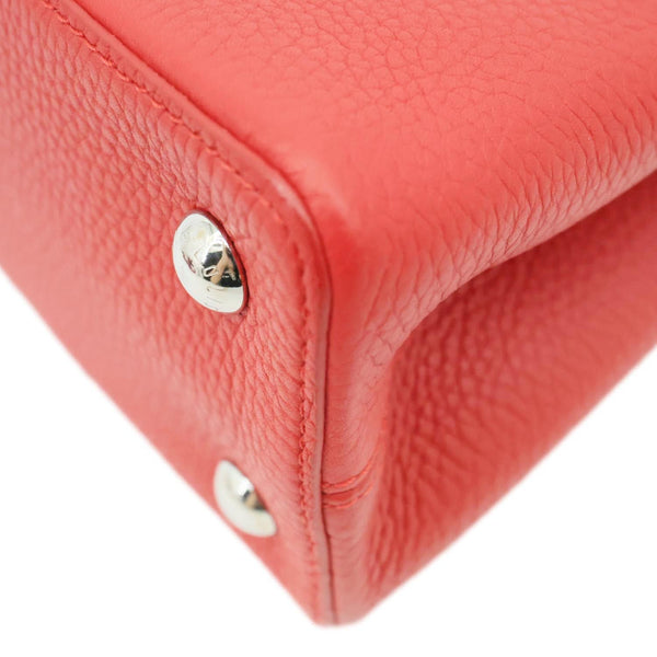 LOUIS VUITTON Capucines PM Taurillon Leather Shoulder Bag Red