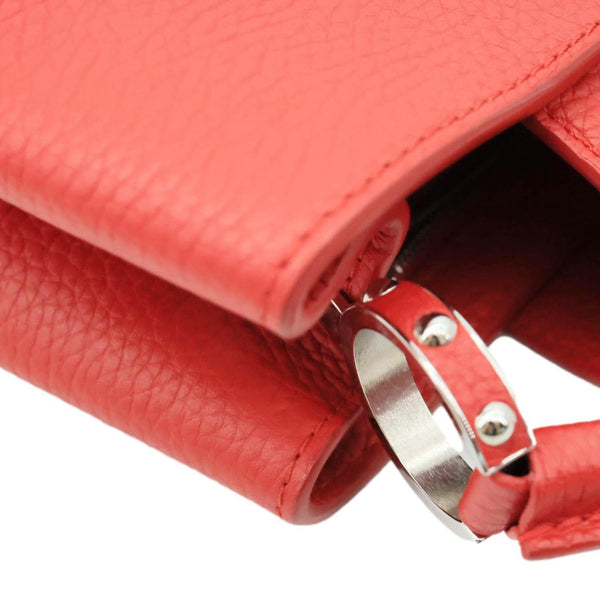 LOUIS VUITTON Capucines PM Taurillon Leather Shoulder Bag Red