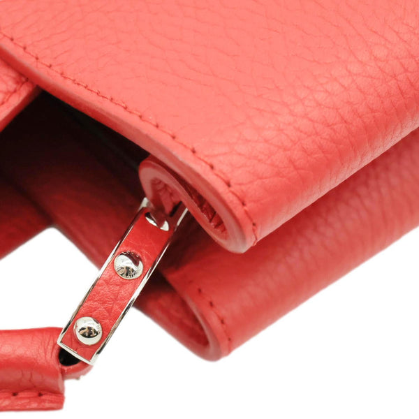 LOUIS VUITTON Capucines PM Taurillon Leather Shoulder Bag Red