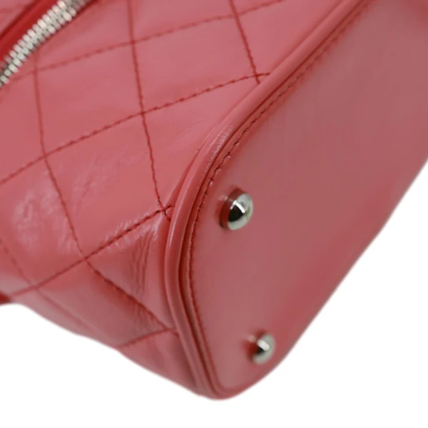 CHANEL Crumpled Quilted Calfskin PVC Backpack Pink