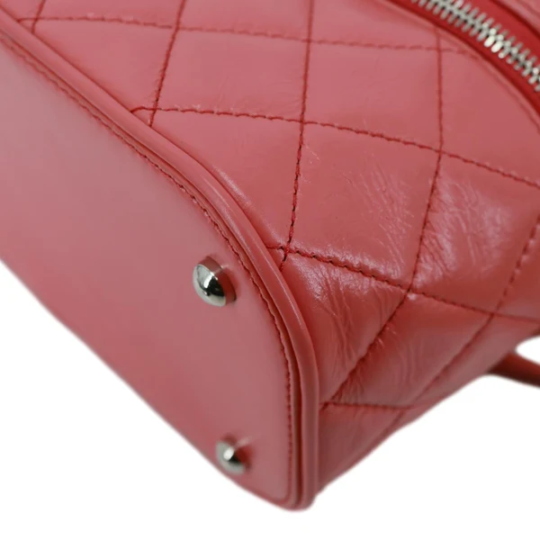CHANEL Crumpled Quilted Calfskin PVC Backpack Pink