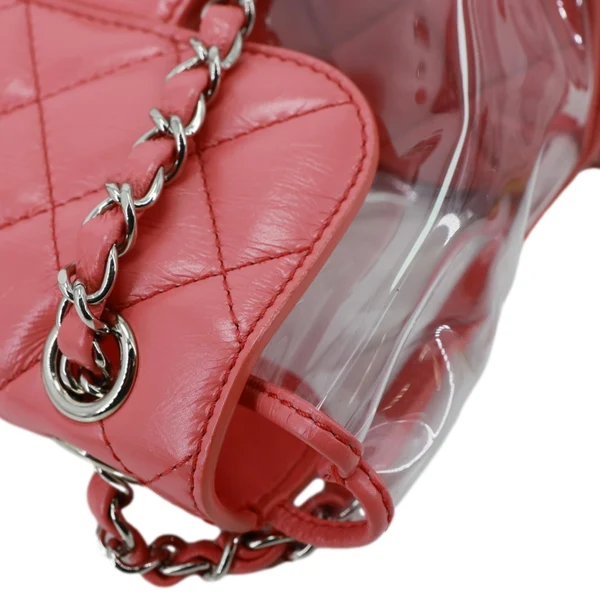 CHANEL Crumpled Quilted Calfskin PVC Backpack Pink