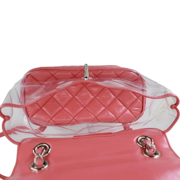 CHANEL Crumpled Quilted Calfskin PVC Backpack Pink