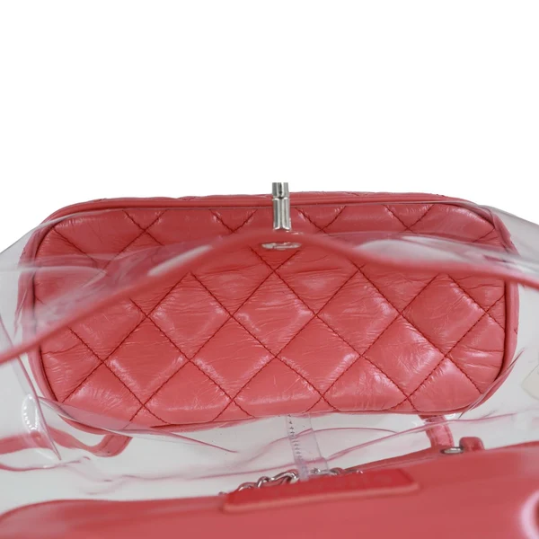 CHANEL Crumpled Quilted Calfskin PVC Backpack Pink