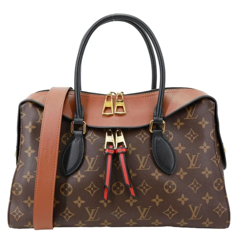 LOUIS VUITTON Tuileries Monogram Canvas Tote Shoulder Bag Brown