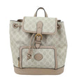 GUCCI Flap Interlocking G Patch GG Supreme Canvas Drawstring Backpack Off White 674147