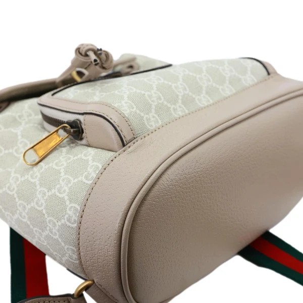 GUCCI Flap Interlocking G Patch GG Supreme Canvas Drawstring Backpack Off White 674147