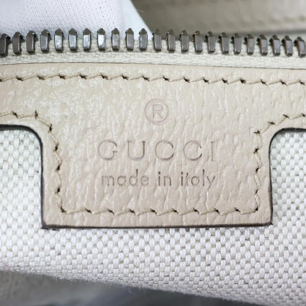 GUCCI Flap Interlocking G Patch GG Supreme Canvas Drawstring Backpack Off White 674147