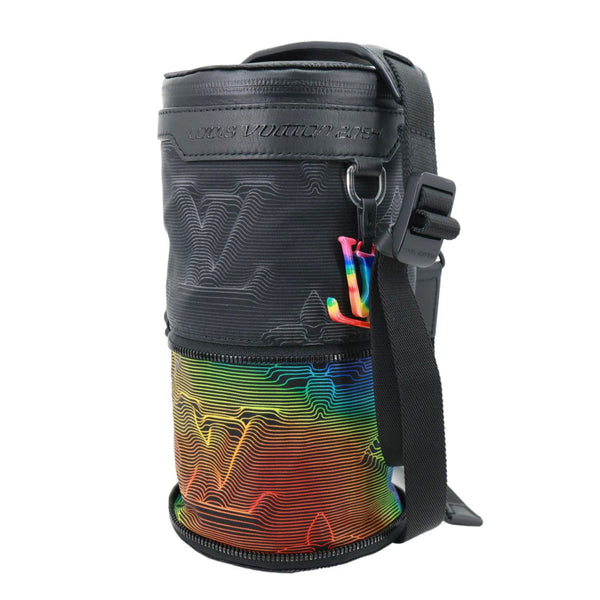 LOUIS VUITTON 2054 Expandable Polochon Nylon Shoulder Bag Black