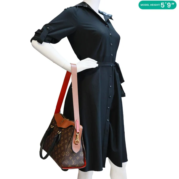 LOUIS VUITTON Tuileries Monogram Canvas Tote Shoulder Bag Brown