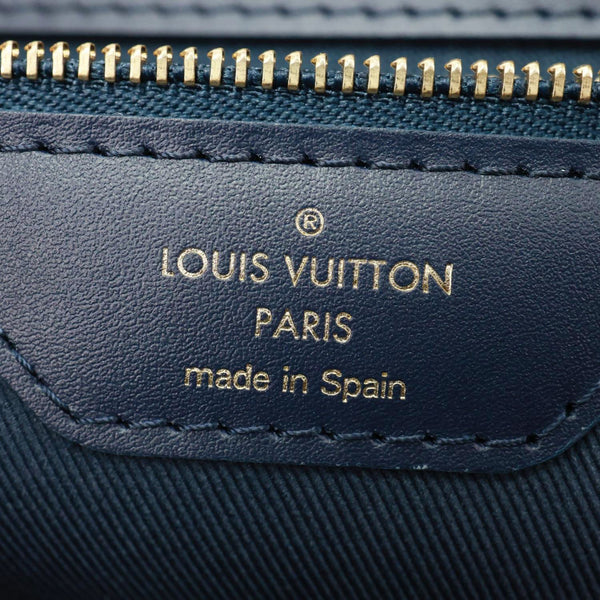 LOUIS VUITTON Neverfull MM Monoglam Jacquard Tote Bag Navy Blue