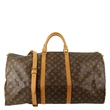 LOUIS VUITTON Keepall 60 Bandouliere Monogram Canvas Travel Bag Brown
