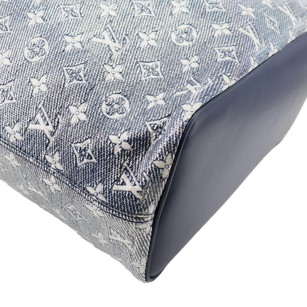 LOUIS VUITTON Neverfull MM Monoglam Jacquard Tote Bag Navy Blue