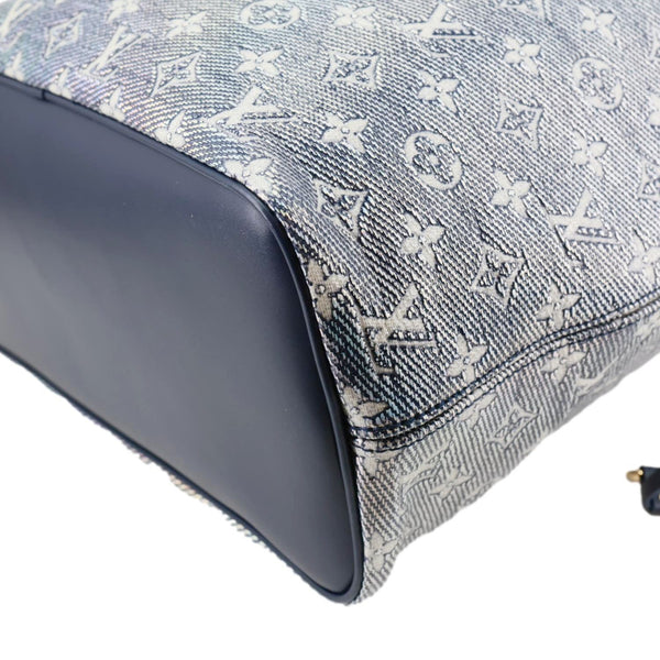 LOUIS VUITTON Neverfull MM Monoglam Jacquard Tote Bag Navy Blue