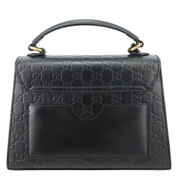 GUCCI Padlock Small Signature Leather Top Handle Crossbody Bag Black 453188