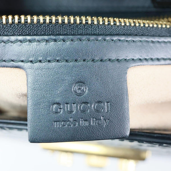GUCCI Padlock Small Signature Leather Top Handle Crossbody Bag Black 453188