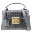 GUCCI Padlock Small Signature Leather Top Handle Crossbody Bag Black 453188