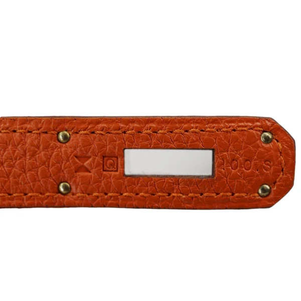 HERMES Kelly 32 Togo Leather Tote Shoulder Bag Orange