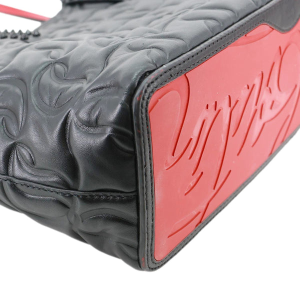 CHRISTIAN LOUBOUTIN Cabata Small East West Nappa Embossed Leather Tote Bag Black