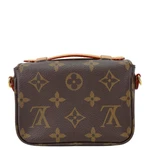 LOUIS VUITTON Metis Pochette Micro Monogram Canvas Clutch Bag Brown