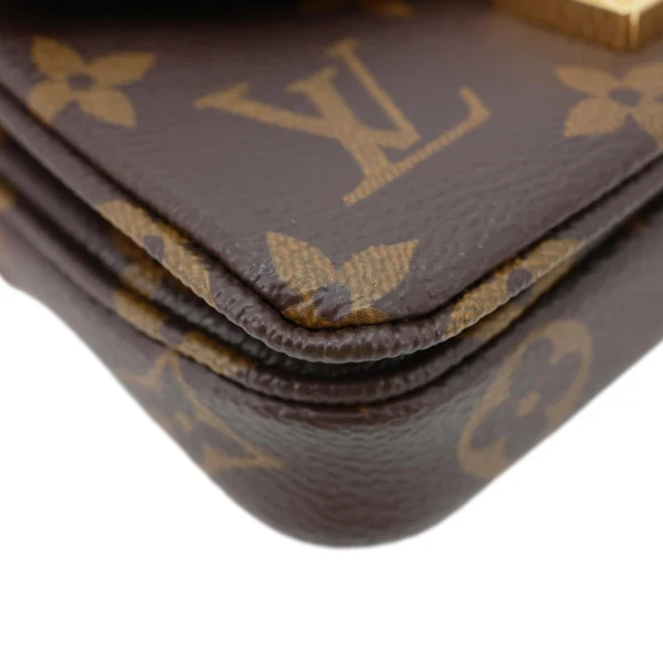 LOUIS VUITTON Metis Pochette Micro Monogram Canvas Clutch Bag Brown