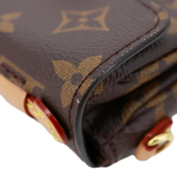 LOUIS VUITTON Metis Pochette Micro Monogram Canvas Clutch Bag Brown