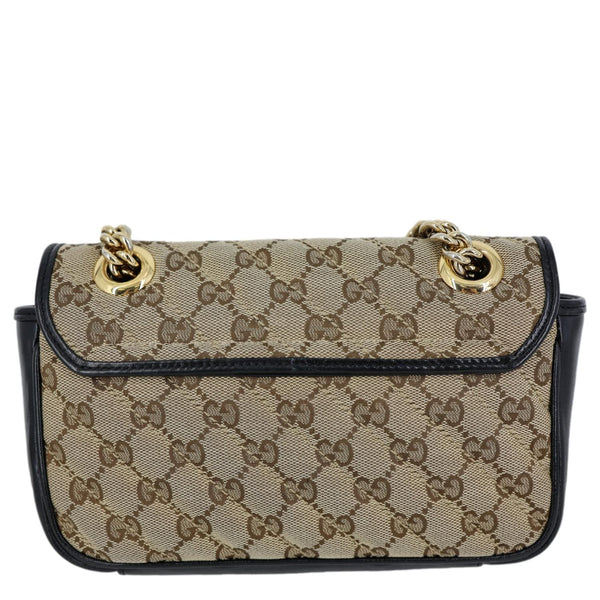 GUCCI GG Marmont Mini Canvas Leather Shoulder Bag Beige 446744