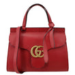 GUCCI GG Marmont Leather Top Handle Shoulder Bag Red 442622