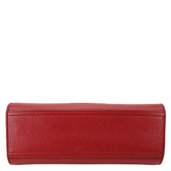 GUCCI GG Marmont Leather Top Handle Shoulder Bag Red 442622