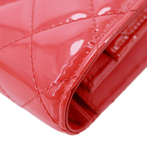 CHANEL WOC Quilted Patent Leather Crossbody Bag Pink