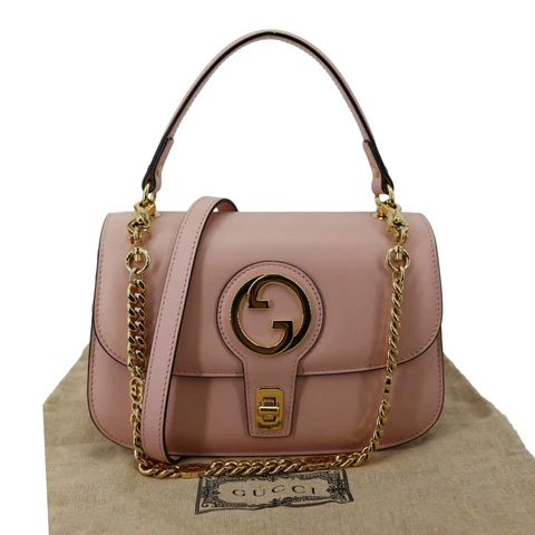 GUCCI Blondie Small Calfskin Leather Top Handle Shoulder Bag Pink 735101